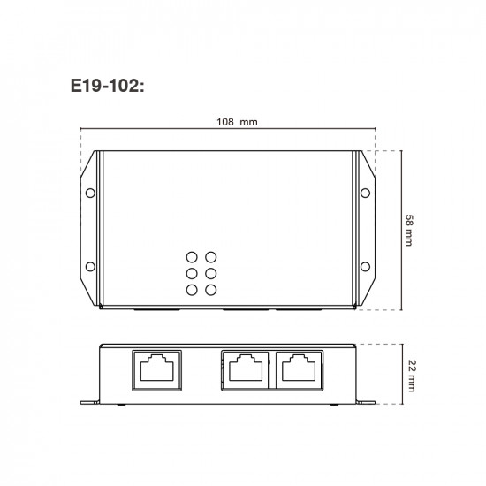 E19-102 2-port Indoor 30/60/95 Watt PoE Extender