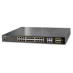 GS-4210-24PL4C - 24-Port 10/100/1000T 802.3at PoE + 4-Port Gigabit TP/SFP Combo Managed Switch / 440W PoE budget