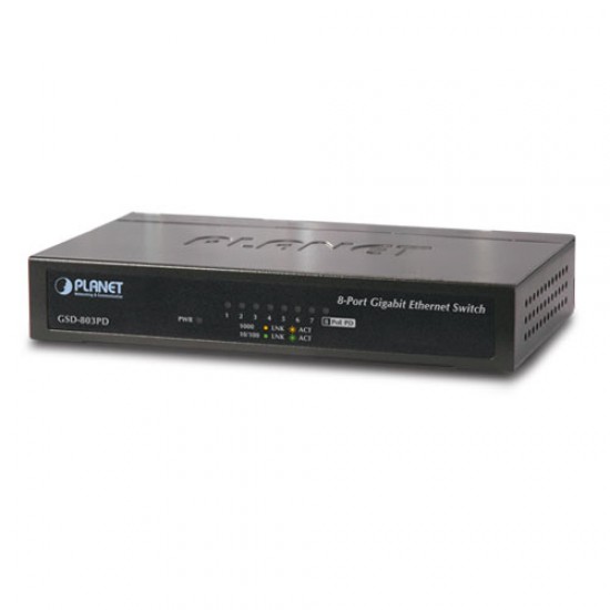 GSD-803PD - 8-Port Gigabit Ethernet PoE PD Switch