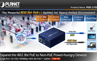 Planet POE-173S 802.3bt PoE++ Splitter 12v 19v 24v